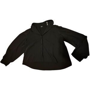 Tahari Blouse Long Sleeve Black Button Down Shirt Medium